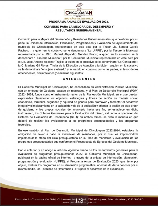 CONVENIO MEJORA DE DESEMPEÑO