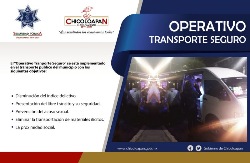 operativos en las diferentes rutas del transporte público